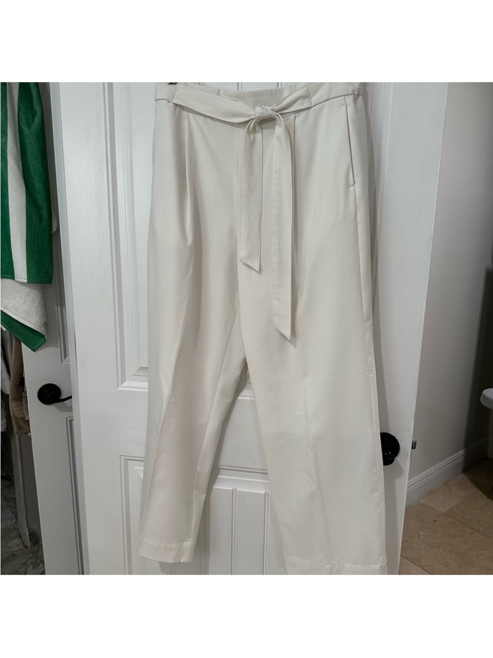 Tommy Hilfiger Cream Tie-Waist Pants